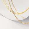 Catene TrustDavis Genuine 925 Sterling Silver Fashion Sweet Gold Chain Clavicola Collana per le donne Gioielli da sposa Regalo DB1263