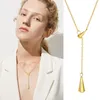 Chains Women's Water Drop Chain Pendant Necklaces Gold Color Stainless Steel Minimalist Necklace Jewelry Chic Accessory To Mom Girls