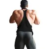 Herrtankstoppar Herrgymträning Bodybuilding Cotton Tank Tops Y Back Fitness Thin Shoulder Strap Muscle Fit Stringer Sleeveless Shirt 230512
