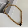 Pendant Necklaces Trendy Stainless Steel Chunky Chain Choker Bold For Women Girl Cuban Link Black Square