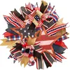 Decorative Flowers Wreaths American patriotic star welcome wooden crafts sculpture pendant wreath christmas bow football wreaths for front door P230512