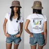 23ss Zadig Voltaire Женская дизайнерская футболка Модная новая маленькая любовь Граффити с надписью Hot Drilling U-образным вырезом Летние хлопковые футболки с короткими рукавами