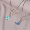 Collane con ciondolo 2023 Collana farfalla blu viola per donna Accessori per gioielli girocollo da sposa vintage