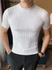 Männer T-Shirts INCERUN Tops Koreanischen Stil männer Camiseta Mode Casual Streetwear T-shirts Männlich All-match Einfache Gestreiften Kurze T-shirts S-5XL 230512