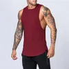 Mens Tank Tops Cotton Workout Gym Top Muscle Sleeveless Sportswear Shirt Stringer Fashion Clothing Bodybuilding Singlets Fitness Vest tide