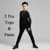 Stage Wear Latin Dance Tops Boys Ballroom z długim rękawem praktyka salsa tańca strój nowoczesny kostium wydajności DL8496