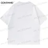 T-shirt da uomo Harajuku Gothic Streetwear Punk T Shirt Hip Hop Cartoon Graphic Stampa Oversize Tshirt Uomo Moda Casual Camicie in cotone sciolto Top T230512