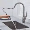 Kitchen Faucets Brushed Nickel Single Hole Pull Out Spout Sink Mixer Tap Stream Sprayer Head Chrome/Mixer