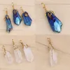 Pendant Necklaces Xinshangmie Light Yellow Gold Color White Rock Crystal & Dyed Blue Wire Winding Fashion Jewelry 1pc