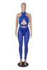 Kvinnors tvåbitar byxor Sexig bandage Tvåbit Set Women 2022 Halter Crop Top + Sheer Mesh Pants Suits Club Party Skinny Tracksuit Women Outfits Clothes T230512