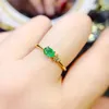 Pierścienie klastra Naturalny szmaragd pierścień 925 Srebrny certyfikat 4x6mm zielony kamień szlachetny piękny prezent dla dziewcząt