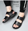 Slippers Black Calf Leather Men Sandals Sports Summer Cow leather Sanadls Male Beach Shoes Can Be wear for 10 Years 230511