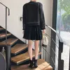 Women's Wool & Blends Cardigan Sweater Women Short Blend Jacket Peacoat Black White Elegant Chic Korean Style