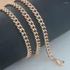 Ketten 5 mm Damen Herren 585 Roségold Farbe Gliederkette Rund Panzerkette Klassische Halskette