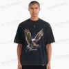 남자 티셔츠 개구리 드리프트 빈티지 여름 스트리트웨어 대형 동물 독수리 패턴 하이 스트리트 티 탑 스 셔츠 T230512