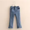 Jeans printemps automne décontracté 3 4-12 ans enfants pantalons longs élastiques lavé gland jambe large évasé Denim Jeans pour bébé enfants filles 230512