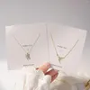 Ketten 14K vergoldete CZ-Kubikzircon-Engel-Anhänger-Halsketten für Frauen, zarter Schmuck, Kristallketten-Halsketten