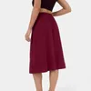 Skirts 2023 Women Casual Cotton Linen Frill Tie Waist A Line Midi Skirt With Winter Denim For Knee Length