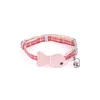 Cat Collar Breakaway with Cute Fish Tie and Bell Plaid for Kitty Adjustable Safety