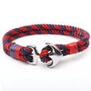 Strand JUNWEI Stainless Steel Bracelet Anchor Woven Simple Men's