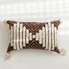 Pillow Boho Cover Tufted Coffee Ivory Tassels For Home Decoration Living Room Bedroom Sofa Couch Square 45x45cm