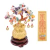 Fiori decorativi Accessori per mensole Decor Albero della fortuna Ricchezza 16 16 cm Moneta cinese Bonsai Chakra dei soldi Pietra preziosa