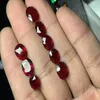 Cluster Rings Heating Treatment Of Natural Ruby Ring Surface Bare Stone Elliptical Cutting Gems