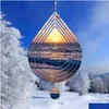 Sublimation Blanks Blank Wind Spinners Alluminum Large Water Fall Shape Spinning Hanging Patio Yard Decoration For Diy Both Sides Dr Dhs7Y