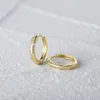 Hoop örhängen UMQ 925 Sterling Silver Glossy Gold Color Tiny Brosket Piercing Small Huggie Earring Fine Smycken Tillbehör