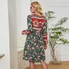 Abiti casual Fall Fall Long Floral Midi Dress Women 2023 Fashion Boho sciolte Eleganti vestiti da donna vintage autunno