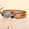 Kette Kreative Frauen Wickelarmbänder 7 Chakra-Steine Vergoldetes gewebtes Lederarmband Böhmischer Statement-Schmuck Dropship 230511