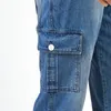 Jeans da uomo Cinghie di jeans da uomo Pantaloni lunghi Tasche multiple S-3XL Enorme bavaglino Moda tasca Tute da uomo per uomo