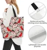 Sacs de rangement Bird Canvas Tote Bag Large Women Casual Shoulder Handbag Réutilisable Shopping Grocery