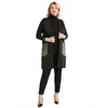 Gilet da donna 5XL Donna grassa Gilet oversize oversize a contrasto di media lunghezza Taglie forti Abbigliamento donna Cardigan capispalla nero grande con tasche