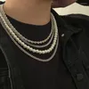 Choker 2023 Vintage imitacja Pearl Cuban Rope Chain Naszyjnik Męs