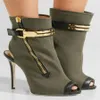 Designer---butów sandałów Kobiety Peep palce botki bok zip mujer botas z tyłu otwartego cienkiego pięty buty imprezowe1895