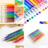 Canetas gel 12pcs Candy Color Diamond Pen School Supplies D Student Gift Drop Drop Office Business Industrial Writing Dhx6q