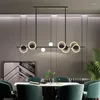 Lustres modernos lustre de ferro forjado iluminação simples iluminação nórdica Luz de bolha LED Black Bar Counter 220-240V Sala de jantar
