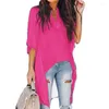T-shirt da donna Moda 5XL Plus Camicette da donna di grandi dimensioni Camicetta estiva Camicetta per il tempo libero Stampa di piume sciolte bianche Scollo a V Lungo rosa blu
