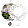 Sublimation Blanks Wind Spinner Flower Shape Metal Chime Scpture Hanging Ornament For Yard Garden Decoratio Dh4Zp