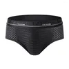 Underpants Fashion Summer Briefs Quick-Drying Men Letter Print Sexy Breathable Mesh Underwear Moisture Wicking