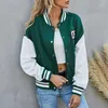 Jackets femininos estilo corea harajuku unissex óssea letra retchwork high street primavera outono de beisebol de casacos de peito de peito de peito simples