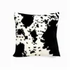 Cushion/Decorative Pillow Throw Ers Cows Animal Skin Pattern Cushion Er Decorative Black White Pillowcase For Home Bedside Sofa Car Dhmsj