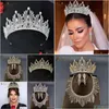 Haar sieraden A247 Luxe bruidshoofddeksel Tiara Pageant Brithdday Crowns Headpiece Alloy Women oorrang ketting sets D Dhgarden dh5n7