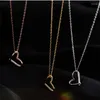 Pendant Necklaces Trend Link Chain Tassel Clear Crystal Heart Charm Necklace For Women Statement Party Wedding Choker Jewelry Gift DZ632