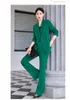 Pantalon deux pièces pour femmes veste de costume vert femmes 2023 automne et hiver à la mode tempérament costumes formels