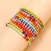 Pulseiras de miçangas coloridas artesanais 12 pçs/conjunto para mulheres étnicas africanas conjunto boho pulseiras acessórios meninas