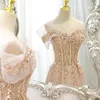 Mãe rosa sexy dos vestidos de noiva Vestidos profundos v altos de pescoço cristal