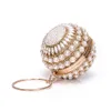 ABERA 2020 New Women Women Pearl Evening Facs Round miamond Party Party Party Presh Mini Handlets Metal Handel Bag Mn1498297e