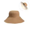 Beretten vrouwen emmer hoed dubbele zijde reizen zachte lente zomer met kinband brede rand vaste kleur